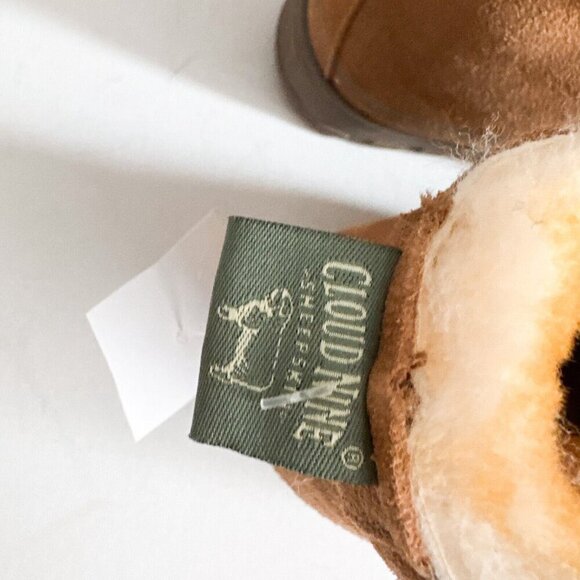 Cloud Nine Sheep Skin Suede Brown High Top Bootie Slippers 11 - Picture 5 of 7